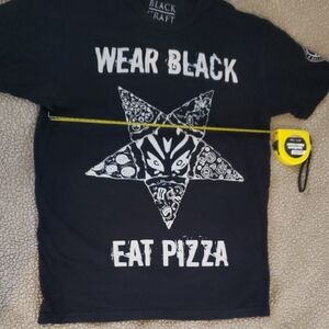 Blackcraft Men's Black Graphic Tee - Wear Black Eat Pizza